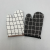 Cotton and Linen Microwave Oven Gloves Heat Insulation Anti-Scald and High Temperature Resistant Black and White Plaid Kitchen Restaurant Oven Baking Gloves