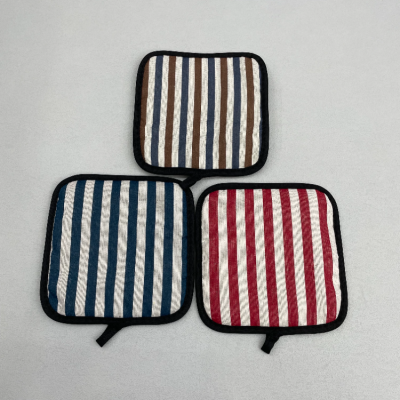 Coaster Striped Cotton Linen Fabric Cushion High-Temperature Resistance Anti-Scald Insulation Water Cup Tea Cup Plate Fabric Mat Heat Proof Mat