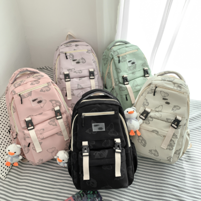 Schoolbag Female Korean Junior High School the Campus of Middle School Backpack Japanese Style Simple Backpack Fashion Large Capacity Student Computer Bag