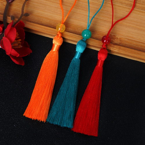流苏小吊穗7cm加珠扇子书签流苏挂件冰丝汉服箱包小流苏穗子批发
