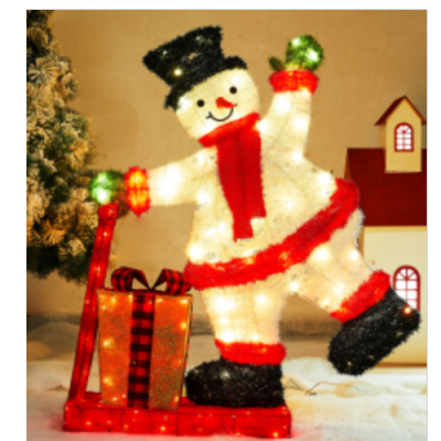 Christmas Luminous Snowman Hotel Shopping Mall Large Scene Wrought Iron Christmas Decoration Scene Layout