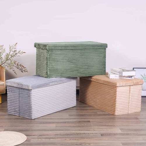 厂家直供新款纯色简约收纳凳大容量高承重储物凳卧室家用收纳箱