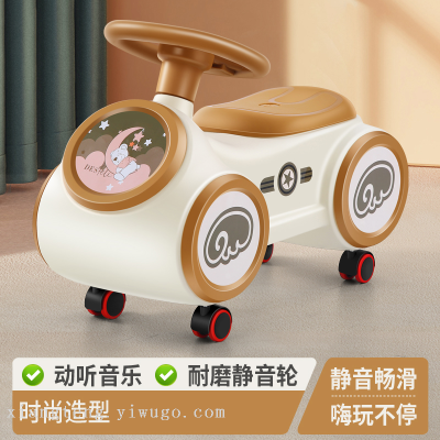 New Children's Four-Wheel Scooter Baby Luge Light Music Walking Aid Scooter One Piece Dropshipping