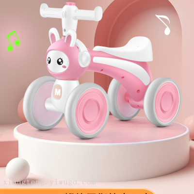 Balance Bike (for Kids) No Pedal 1-3 Years Old Baby Scooter Children Kids Balance Bike Baby Toddler Luge Four-Wheel