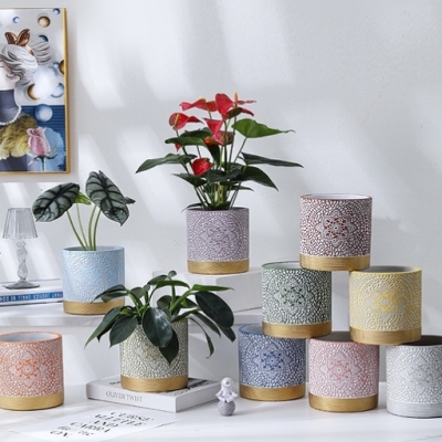 Nordic Style Nordic Style Morandi Cement Flower Pot Succulents Potted Gardening Modern Minimalist Flower Pot
