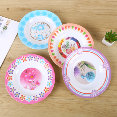 Factory Direct Sales Creative Imitation Porcelain Texture Melamine Plate All Kinds of Painted Patterns Melamine Tableware Processing Customization