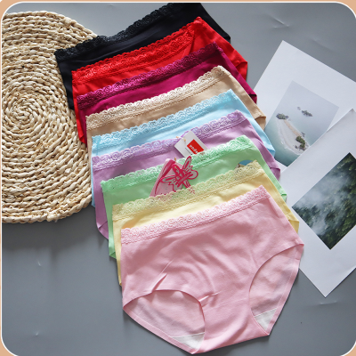 Spring and Summer Seamless Briefs Women's Solid Color Mid-Waist plus Size Underwear Women's Breathable Traceless Elastic Minimalist Underwear