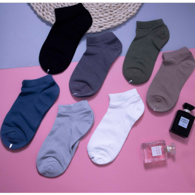 Socks Men's Spring and Summer Socks Thin Ankle Sock Solid Color Handle Breathable Cotton Socks Athletic Socks Men's Short Socks