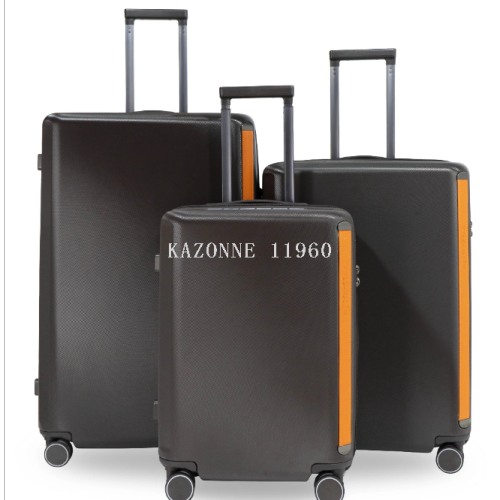 100%PC材料行李箱登机箱正版TSA海关锁海外批发皮革款3件套