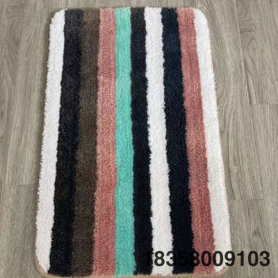 Multi-Color Stripe Carpet Bathroom Non-Slip Absorbent Floor Mat Kitchen Pad Bedroom Carpet