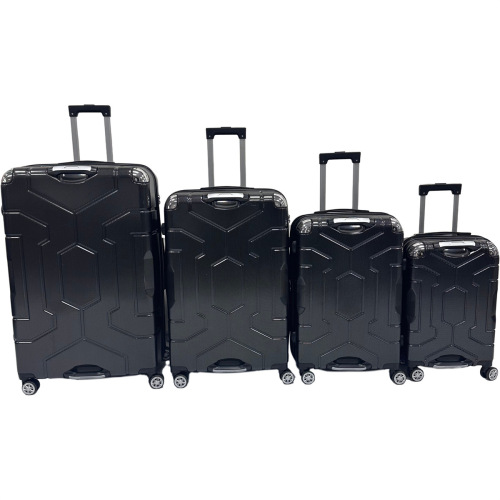 高级感简约黑色商务旅行箱家庭装4pcs轻奢拉杆箱防摔耐脏密码箱