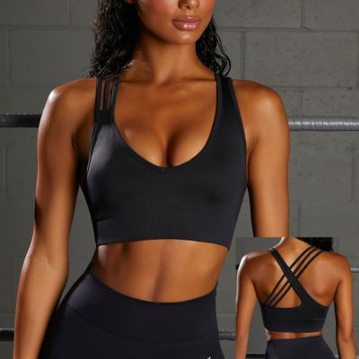 New Seamless Yoga Clothes Women's Beauty Back Exercise Workout Clothes European and American Hot
