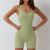 INS New Seamless Knitted One-Piece Yoga Bodysuit Back Hollow Sexy One-Piece One-Piece Shorts for Women