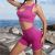 Nylon Summer Seamless Knitted High Elastic Sports Underwear round Neck Vest Workout Shorts Yoga Suit