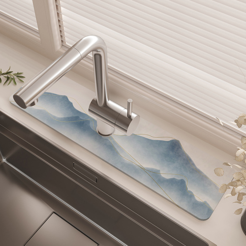 2025新款家用厨房水槽防溅水垫水池沥水垫台面置物垫吧台防滑垫子