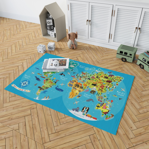 2025新款客厅地毯垫防水可擦免洗耐脏地垫map儿童爬爬垫定制