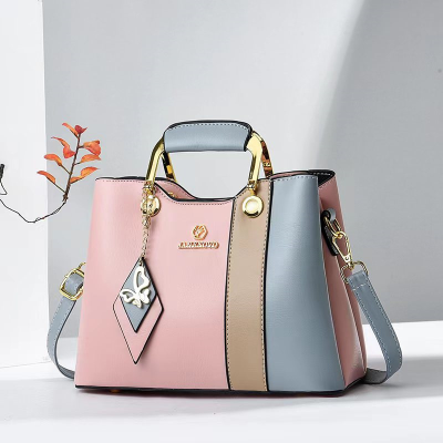 One Piece Dropshipping Fashion Colorblock Handbag Shoulder Factory Wholesale New Color Matching Handbag Shoulder Bag