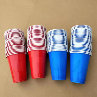 Disposable Plastic Cup Two-Color Plastic Cup Table Tennis Set 16Oz Two-Color Cups Beer Game Cup Party Cup
