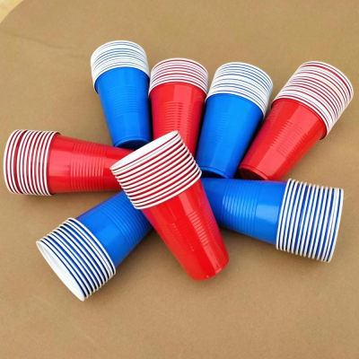 Supply Disposable Plastic Cup Double-Colored Material Cup Table Tennis Set Two-Color Cups Beer Game Cup Party Cup