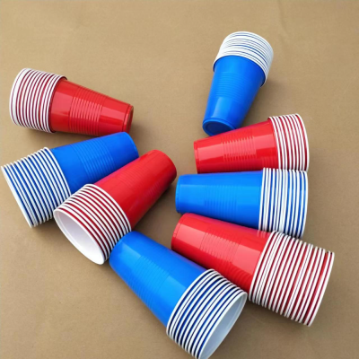 Large Export Two-Color Cups Disposable Two-Color Plastic Cup PS Table Tennis Cup Party Two-Color Cups