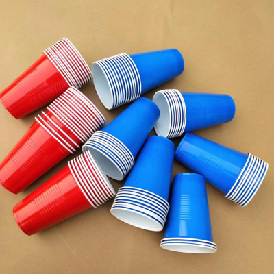 Source Manufacturers Produce Two-Color Cups Disposable Two-Color Plastic Cup Ps Table Tennis Cup Party Two-Color Cups