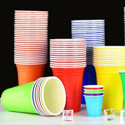 Foreign Trade Export Two-Color Cups Disposable Two-Color Plastic Cup Ps Table Tennis Cup Party Two-Color Cups Wholesale