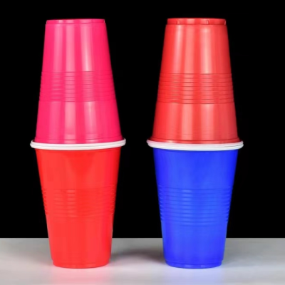 Foreign Trade Export Color Plastic Cup Disposable Two-Color Plastic Cup PS Table Tennis Cup Party Two-Color Cups