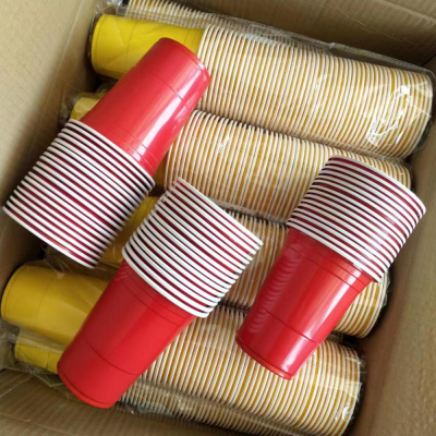 Hot Selling Disposable Plastic Cup Double Color Pp Table Tennis Cup 16oz Beer Cup Party Game Solo Cup