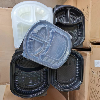 Foreign Trade Export American Lunch Box Disposable Takeaway Packing Box Thickened 500/1000/1500ml Fast Food Box