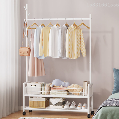 Clothes Hanger Floor Vertical Hanging Clothes Rack Bedroom Room Simple Wardrobe Coat Rack Household Solid Dirty Clothes Basket