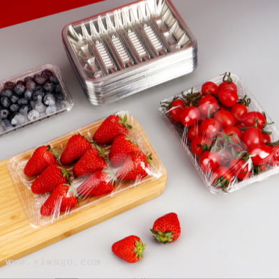Fresh Produce Supermarket Rectangular PET Plastic Transparent Food and Vegetable Packaging Box to-Go Box Disposable Fruit Tray