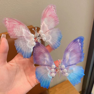 Best-Seller on Douyin Tulle Moths 10cm Oversized Butterfly Antique Hairpin Han Chinese Clothing Hair Accessories Ancient Costume Ornament