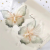Vintage Butterfly Headdress Mori Fairy Beautiful a Pair of Hairclips Han Elements Long Streamer Barrettes Lolita Hair Accessories Grass Color Side Clip