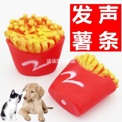 Sounding French Fries Simulation Gourmet Pet Toy Molar Teeth Cleaning Vent Pet Supplies Vinyl Pet Toy