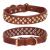 Amazon Leather Dog Collar Large, Medium and Small Dogs Outdoor Dog Rope Anti-Bite Golden Rivet Pet Collar Wholesale