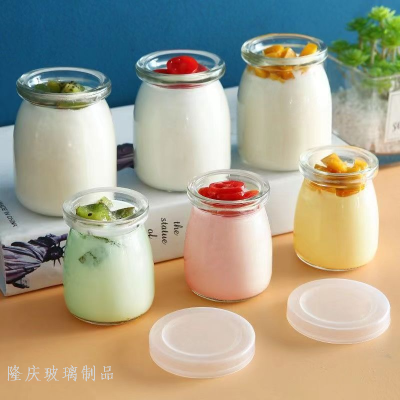 Factory Wholesale Pudding Bottle Yogurt Drinks Jelly Mousse Cup Baking Oven with Lid Multiple Capacity Specifications