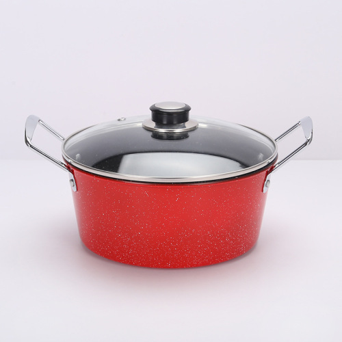 双耳铁汤锅炖汤锅双耳锅铁耳朵汤锅不粘锅麦饭石不粘锅