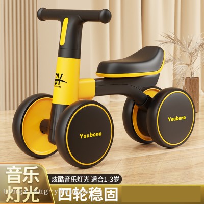 Baby Swing Car 1-3 Years Old Baby Scooter Music Light Four-Wheel Walker Children Luge Gifts