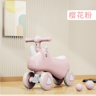 Baby Swing Car 1-3 Years Old Baby Scooter Music Light Four-Wheel Walker Children Luge Toys
