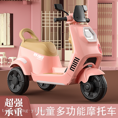 Children's Electric Motor Tricycle Men and Women 2-5 Years Old Baby Child Rechargeable Battery Remote Control Toy Car Can Sit