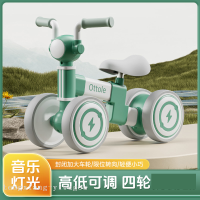 New Sliding Swing Car Four-Wheel Sliding Balance Car 1-3 Years Old Baby Walker Luge with Music