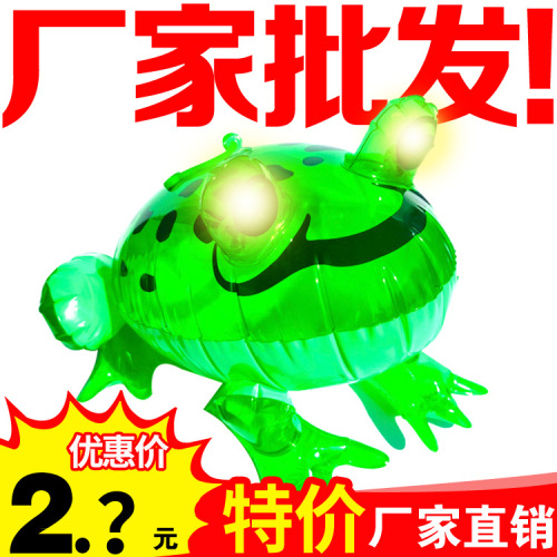 Online Red Frog Balloon Batch Luminous Selling Son Frog Mini Night Market Stall Inflatable Toys for Children