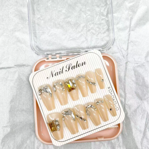 爆款豪华猫眼点钻穿戴甲假指甲甲片穿戴甲工厂直销