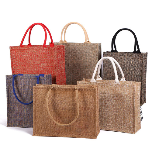 工厂定制棉布麻布袋手提黄麻礼品diy黄麻袋棉麻包麻布手提袋