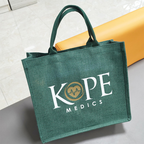 供应不同颜色的麻布袋广告购物袋覆膜黄麻布手提购物袋LOGO批发