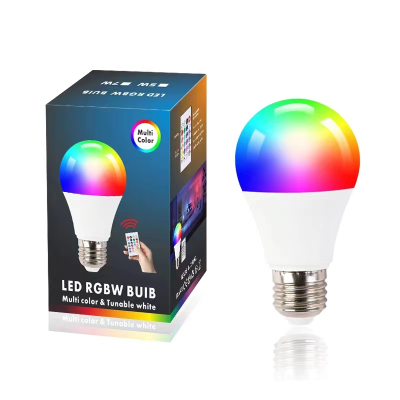 RGB Colorful Globe Smart Remote Control Wide Pressure Narrow Pressure Bulb E27 Screw a Bubble Light Changing Ambience Light