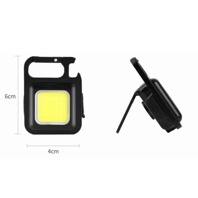 Multifunctional USB Rechargeable Emergency Light Convenient Keychain Work Light Cob Magnetic Suction Flashlight Mini Camping Lantern