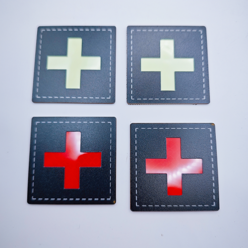 pvc armband velcro red cross rescue team logo luminous reflective morale medal injecting hook integrated composite