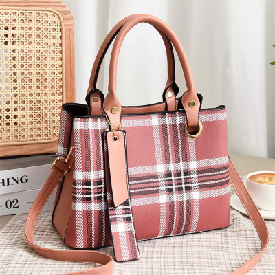 Wholesale Plaid Stitching Shoulder Bag Cross-Border Korean Dignified Trendy Women's Bags One Piece Dropshipping 15241
