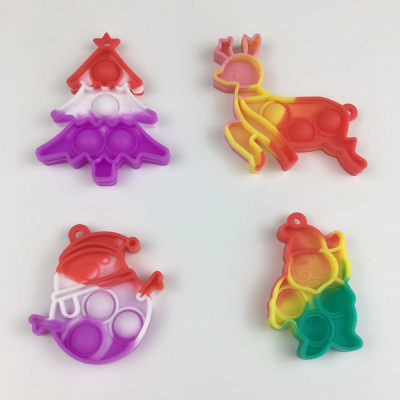 Christmas Snowman Christmas Tree Reindeer Rat Killer Pioneer Keychain Pendant Bubble Music Children's Educational Toys Wholesale